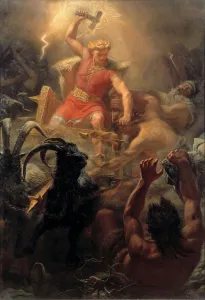 Thors Fight with the Giants. Artist: Winge, Marten Eskil (1825-1896) Thors Fight with the Giants. Artist: Winge, Marten Eskil (1825-1896)