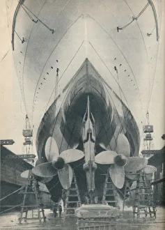 Shipbuilding Industry History Prints: The Thrust of the Modern Liners Mighty Engines, 1936