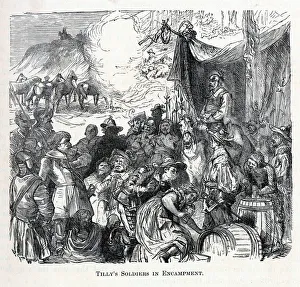 Tillys Soldiers in Encampment, 1882. Artist: Anonymous Tillys Soldiers in Encampment, 1882. Artist: Anonymous