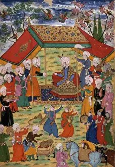 Framed Print : Print of Timur receiving a deputation, 1600