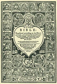 Title Page of the Geneva Bible, 1614, (1943). Creator: Unknown Title Page of the Geneva Bible, 1614, (1943). Creator: Unknown
