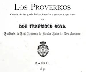 Title Page Print of Los Proverbios, 1819-1823