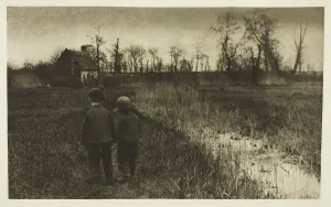 Historic English Villages Prints: A Toad in the Path: Early Spring in Norfolk, c. 1883 / 87, printed 1888