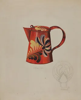 Toleware Syrup Pitcher, c. 1937. Creator: Grace Halpin Toleware Syrup Pitcher, c. 1937. Creator: Grace Halpin