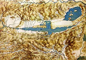 Topographic View of the Countryside around the Plain of Arezzo and the Val di Chiana, Early16th cen Topographic View of the Countryside around the Plain of Arezzo and the Val di Chiana, Early16th cen