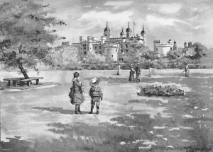 The Tower of London from Trinity Square, 1891. Artist: William Luker The Tower of London from Trinity Square, 1891. Artist: William Luker