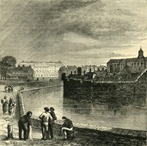 English Medieval Castles Prints: The Tower Moat, (c1872). Creator: Unknown