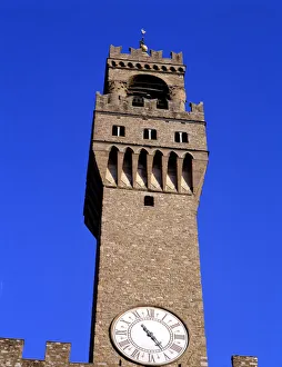 Palazzo Vecchio Tower Prints: Detail of the tower of the Palazzo Vecchio