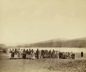 Print of Barge Cargo Transfer to Prison Storage, 1891