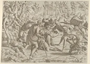 The Treacherous Sinon Brought into the Trajan's Camp by the Shepherds, 1535-55 The Treacherous Sinon Brought into the Trajan's Camp by the Shepherds, 1535-55