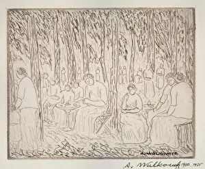 Under Two Trees Print, 1900-1925 by Abraham Walkowitz