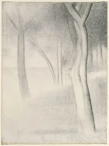 Black And White Landscape Art Prints: Trees (study for La Grande Jatte), 1884. Creator: Georges-Pierre Seurat