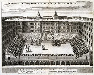 Trial by the Spanish Inquisition in progress in Madrid, 1759 Trial by the Spanish Inquisition in progress in Madrid, 1759