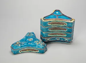 Ming Dynasty Triangular Five-Tiered Box Print, 16th century