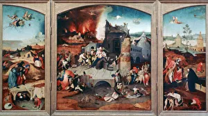 Prints of Triptych of the Temptation of St Anthony, c1480-1516. Found in the collection of the Musees Royaux des Beaux-Arts de Belgique, Brussels, Belgium Hieronymus Bosch Prints: Hieronymus Bosch Print: Triptych of the Temptation of St Anthony