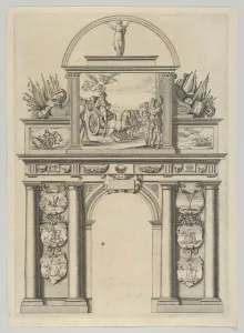 Triumphal arch, from Éloges et discours sur la triomphante réception du Roy en sa ville d... 1629 Triumphal arch, from Éloges et discours sur la triomphante réception du Roy en sa ville d... 1629