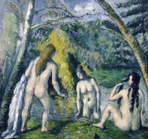 Impressionism Oil On Canvas Prints: Trois Baigneuses (Three Bathers). Artist: Cezanne, Paul (1839-1906)