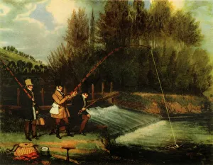 Trolling for Pike in the River Lea, 1831, (1941). Creator: James Pollard Trolling for Pike in the River Lea, 1831, (1941). Creator: James Pollard