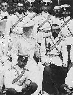 Tsar Nicholas II and Tsarina Alexandra Fyodorovna of Russia with a group of army officers, c1904 Tsar Nicholas II and Tsarina Alexandra Fyodorovna of Russia with a group of army officers, c1904