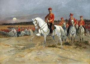 Tsarevich Nicholas Reviewing the Troops. Artist: Detaille, Edouard (1848-1912) Tsarevich Nicholas Reviewing the Troops. Artist: Detaille, Edouard (1848-1912)