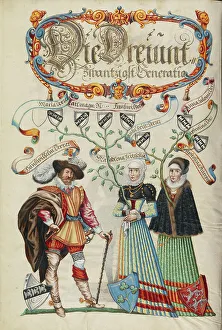 German Heritage Artwork Prints: The Twenty-Third Generation, Hans Wilhelm Derrer, about 1626-1711. Creator: Unknown