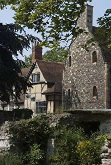 Prints of Backs of some of the historic houses from the Kings School, a Church of England public school, dating from the 6th century (believed to be the oldest continuously operating school in the world) Canterbury Prints: Heritage Images Print: Canterbury, Kings College View, 2009