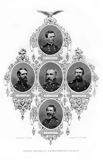 Union Civil War generals of the departments of the east, 1862-1867.Artist: J Rogers Union Civil War generals of the departments of the east, 1862-1867.Artist: J Rogers