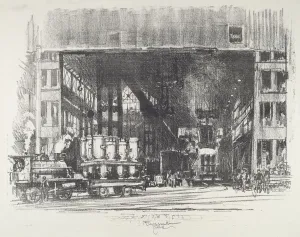 The Urns, Casting Big Shells Print, 1916 by Joseph Pennell