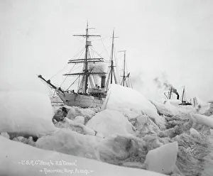 Black And White Ship Pictures Prints: U.S.R.C. Bear and S.S. Corwin - Roadstead