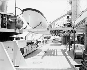 Black And White Maritime Images Prints: U.S.S. Kentucky, superstructure deck, 1900 or 1901. Creator: Unknown