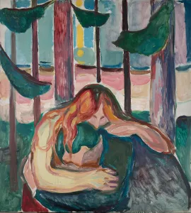 The Vampire in the Forest. Artist: Munch, Edvard (1863-1944) The Vampire in the Forest. Artist: Munch, Edvard (1863-1944)