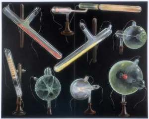 Various substances fluorescing in vacuum tubes of different shapes, 1903 Various substances fluorescing in vacuum tubes of different shapes, 1903