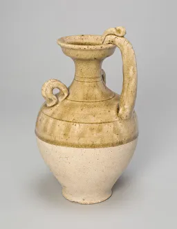 Mythical Beast Artwork Prints: Vase with Dragon-Shaped Handle and Two Loop Handles, Sui dynasty (581-618)