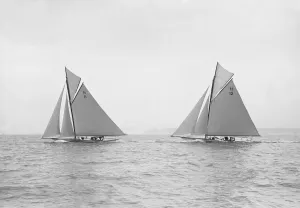Ventana and The Truant racing upwind, 1913. Creator: Kirk & Sons of Cowes Ventana and The Truant racing upwind, 1913. Creator: Kirk & Sons of Cowes