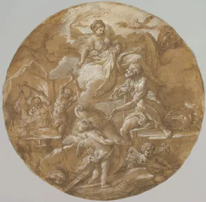 Venus at the Forge of Vulcan (recto); Sketches with Two Putti (verso), ca. 1716-18 Venus at the Forge of Vulcan (recto); Sketches with Two Putti (verso), ca. 1716-18