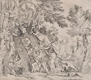 Venus giving arms to Aeneas, ca. 1638-40. Creator: Pietro Testa Venus giving arms to Aeneas, ca. 1638-40. Creator: Pietro Testa