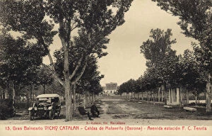 Images Dated 11th May 2007: Vichy Catalan Health Resort in Caldes de Malavella (Girona), Railroad Station Avenue