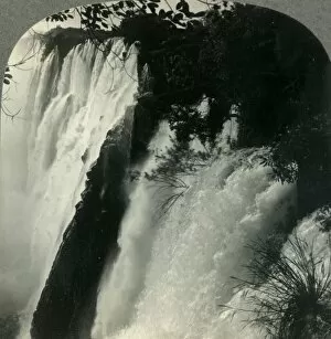 Cape Floral Region Protected Areas Collection: Victoria Falls Making a 343-Foot Plunge, Rhodesia, South Africa, c1930s. Creator: Unknown