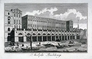 Robert Adam Designs Prints: View of the Adelphi riverside development, Westminster, London, c1800