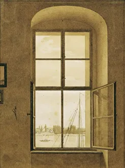Caspar David Friedrich Artwork Prints: View from the artist's studio (right window)
