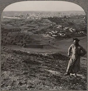 Jerusalem Landscape Prints: View of Jerusalem from Mount Scopus, c1900