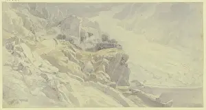 Prints of View from the mountains towards a river valley in Spain, mid-late 19th century Peter Burnitz Prints: Print of a Spanish River Valley Landscape by Karl Peter Burnitz