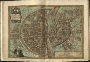 Antique Copper Engravings For Sale Prints: View of Paris, 1572