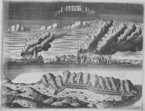 View of the Siege of Viborg on 13 June 1710, 1715. Artist: Rostovtsev, Alexei Ivanovich (1670s-1730s) View of the Siege of Viborg on 13 June 1710, 1715. Artist: Rostovtsev, Alexei Ivanovich (1670s-1730s)