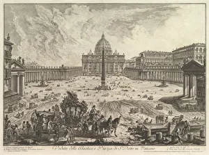 View of St. Peter's Basilica and Piazza in the Vatican, from Vedute di Roma (Roman Vie View of St. Peter's Basilica and Piazza in the Vatican, from Vedute di Roma (Roman Vie