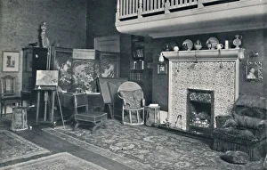 British Interior Design History Prints: View in the Studio of Sir E. A