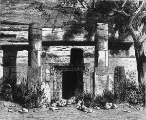 View of the Subterranean Temple of Mahadeva, Oudghiry Print c1891