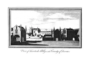 Prints of View of Tavistock-Abby in the County of Devon, late 18th-early 19th century. The Benedictine Abbey of Saint Mary and Saint Rumon. Published by Alexander Hogg Tavistock Prints: Tavistock Abbey Print, Devon, Late 18th-Early 19th Century