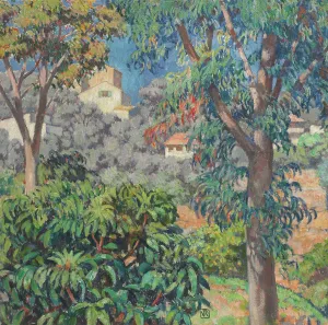 Impressionist Art For Sale Prints: Villas Viewed Through Eucalyptus Trees