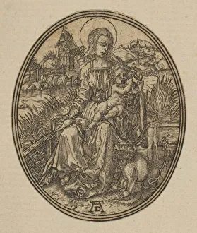 German Renaissance Masterpiece Prints: Virgin and Child with the Monkey (reverse copy). n. d. Creator: Unknown